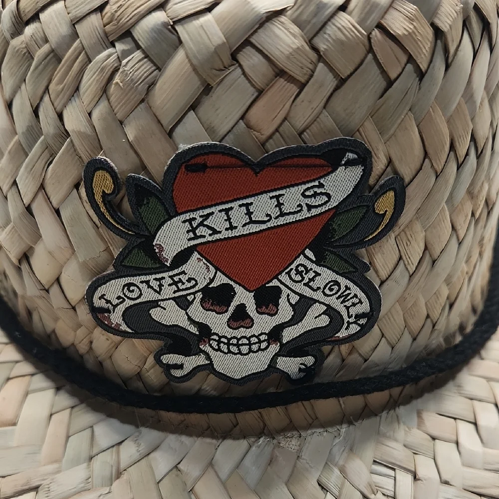Ed Hardy Tan Straw Love Kills Slowly Hat - Picture 5 of 5